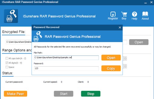isunshare rar password genius